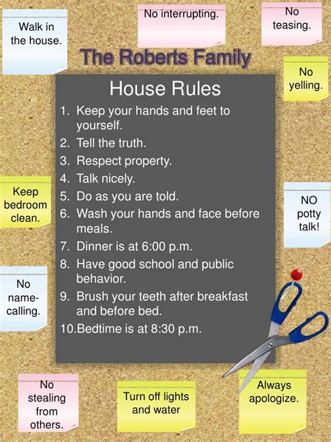 Printable Supernanny House Rules